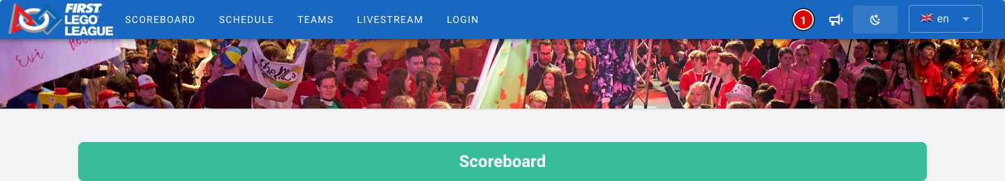 Megaphone button on the public website