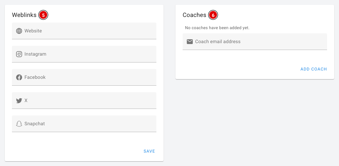 Blocs Weblinks et Coaches