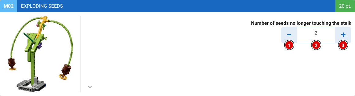 Counter question with minus and plus buttons