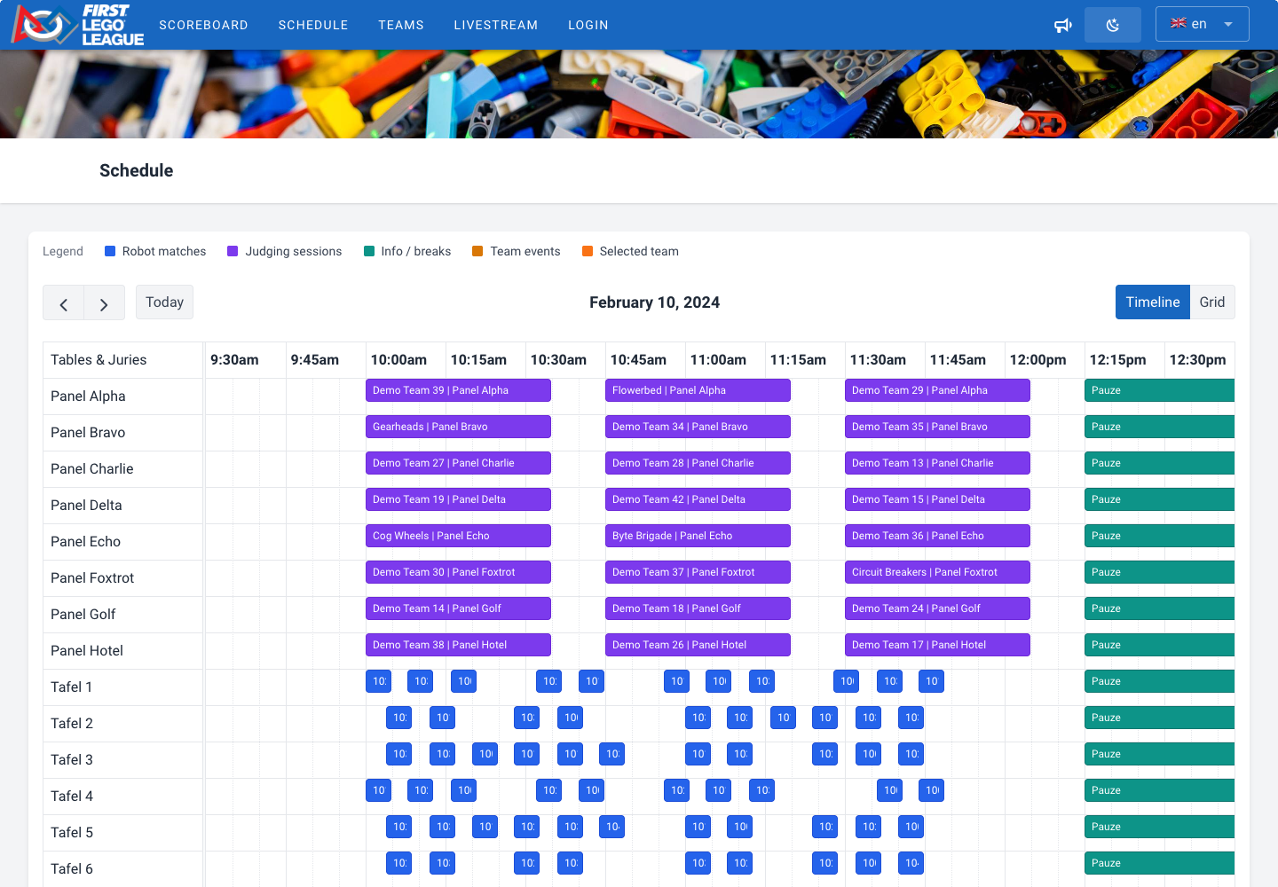 The public schedule