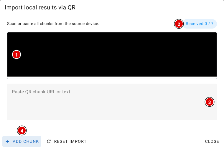 Window for reading QR codes